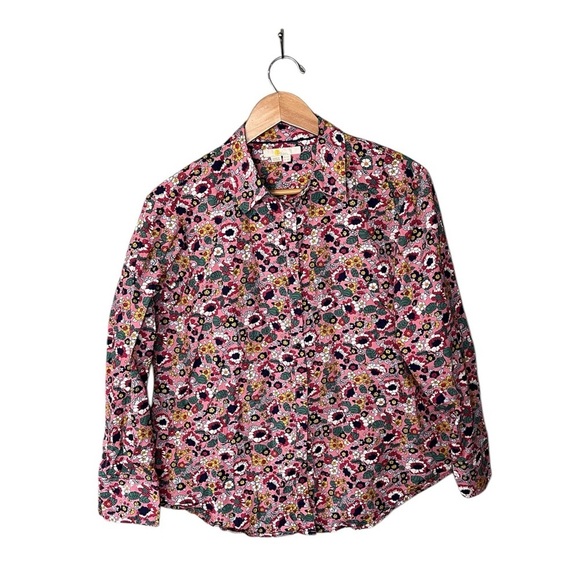 Boden Relaxed Cotton Shirt Pink Ditsy Floral - Picture 2 of 11